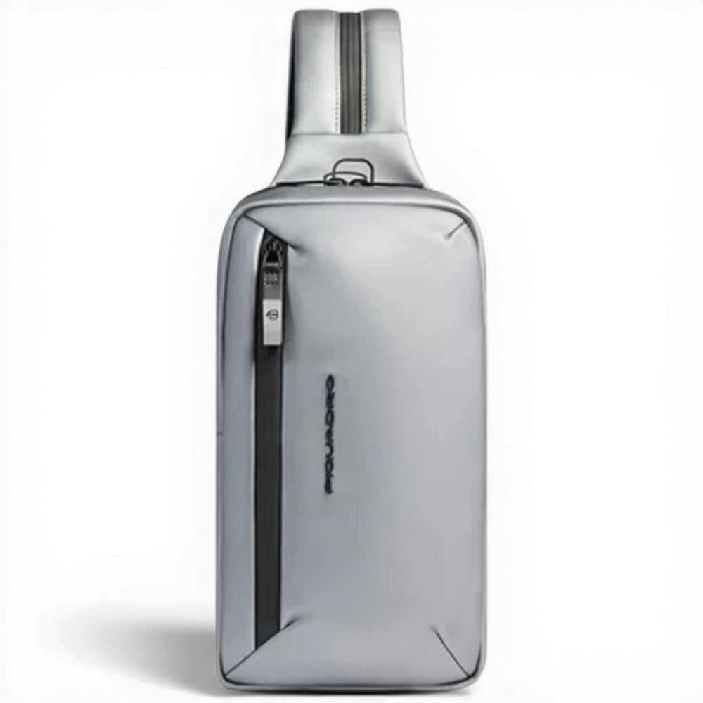 PIQUADRO Piquadro Monospalla C2OW Unisex Melange Grigio con Porta iPad®mini e Protezione Anti-pioggia - 2