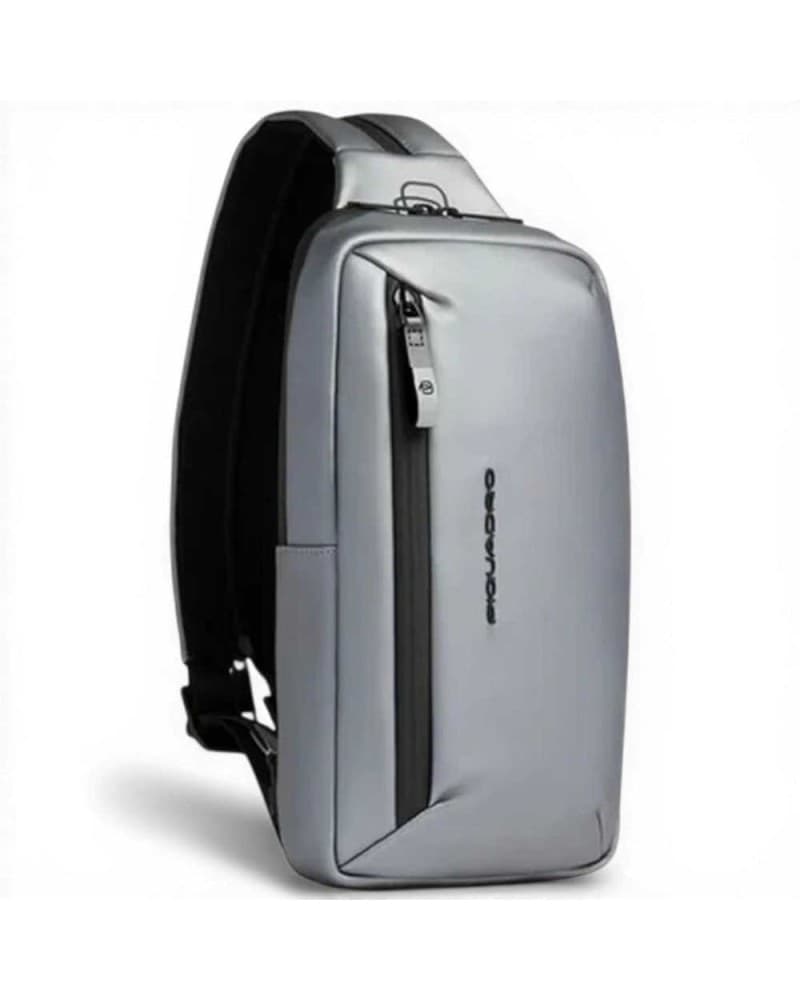 PIQUADRO Piquadro Monospalla C2OW Unisex Melange Grigio con Porta iPad®mini e Protezione Anti-pioggia - 3