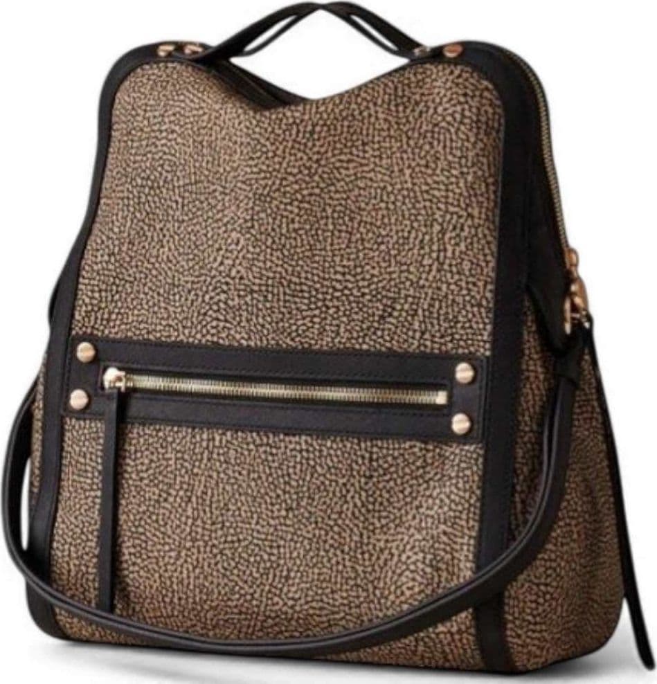 Borbonese  Borsa Crossover S Frame Donna OP Naturale e Nero in Tessuto Riciclato e Pelle - 8