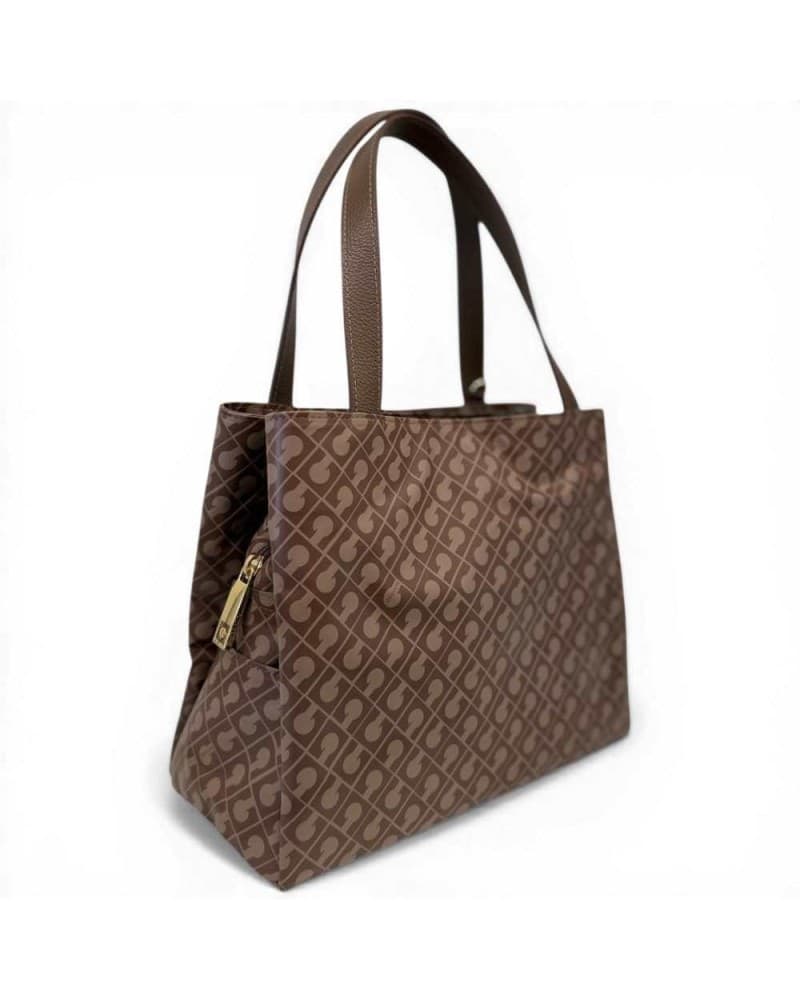 GHERARDINI Gherardini Borsa a Mano Softy Donna Chestnut Piccola con Tracolla in Tessuto Softy - 3