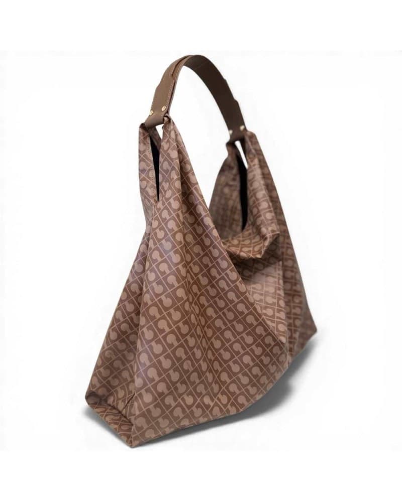 GHERARDINI Gherardini Borsa Hobo Softy Donna Chestnut in Tessuto Softy con Finiture in Pelle - 5