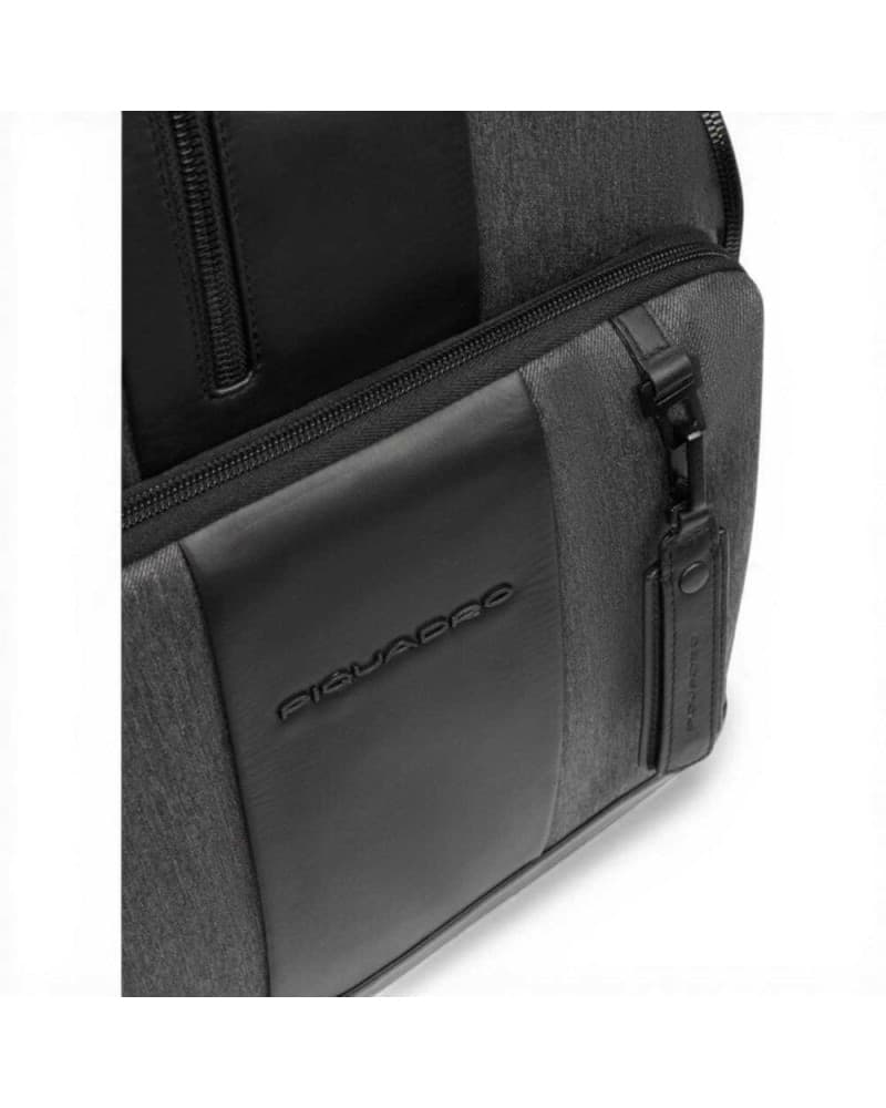 PIQUADRO Piquadro Zaino Brief 2 Uomo Grigio e Nero in Tessuto Riciclato e Pelle con Porta PC 14'' e iPad - 3