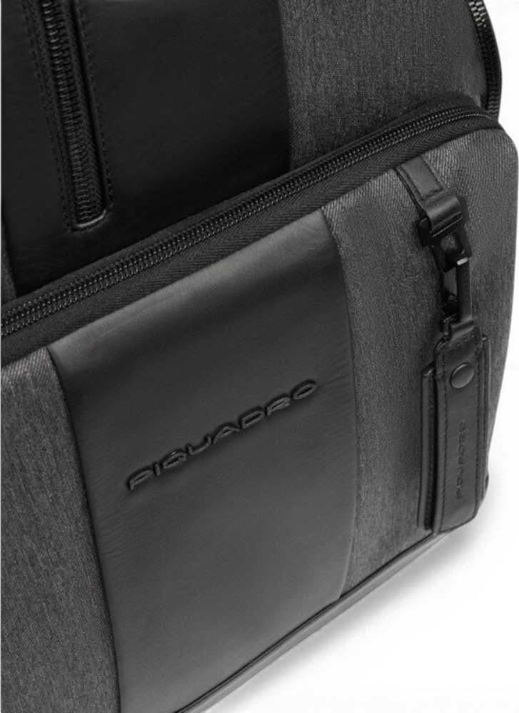 PIQUADRO Piquadro Zaino Brief 2 Uomo Grigio e Nero in Tessuto Riciclato e Pelle con Porta PC 14'' e iPad - 4