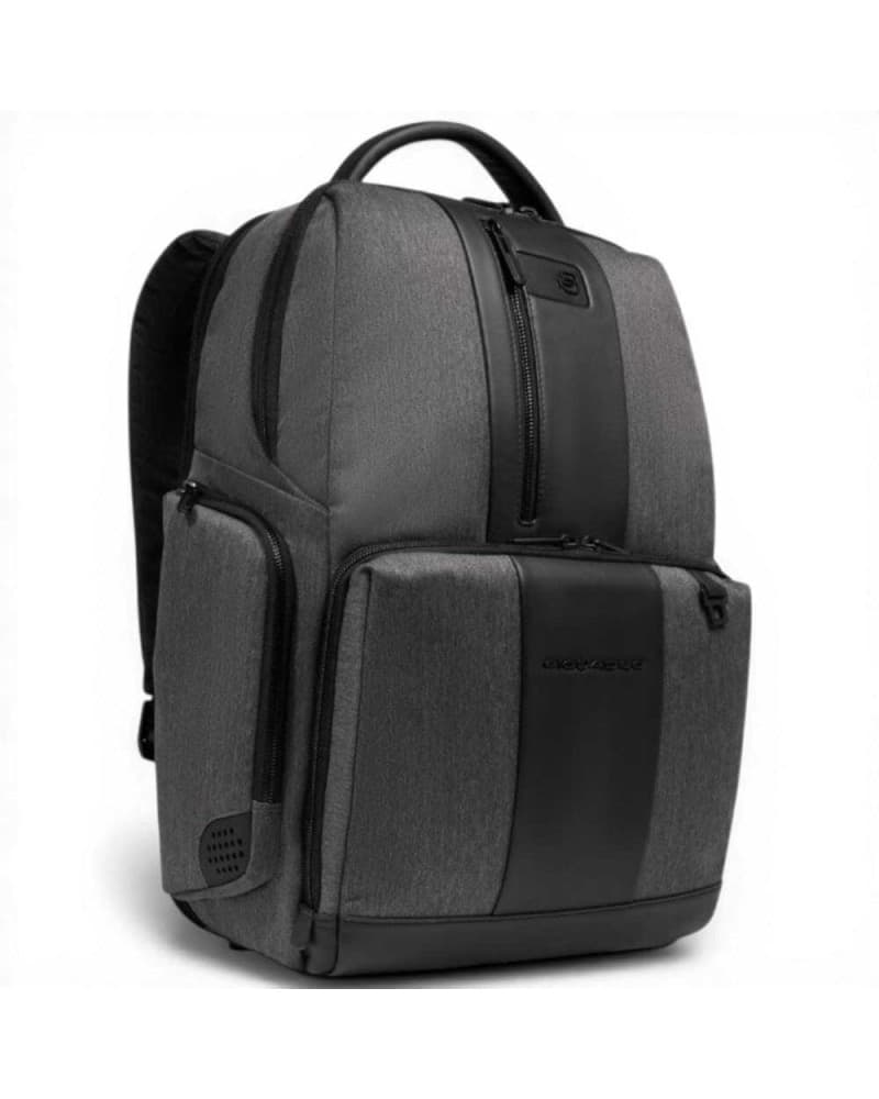 PIQUADRO Piquadro Zaino Brief 2 Uomo Grigio e Nero in Tessuto Riciclato e Pelle con Porta PC 14'' e iPad - 5