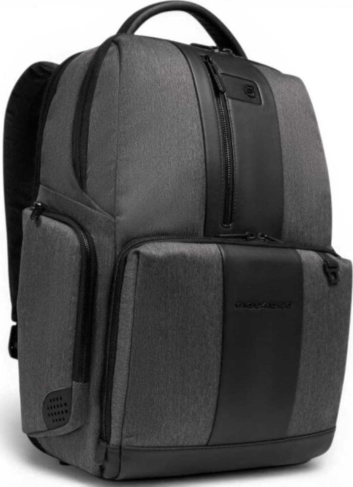PIQUADRO Piquadro Zaino Brief 2 Uomo Grigio e Nero in Tessuto Riciclato e Pelle con Porta PC 14'' e iPad - 6