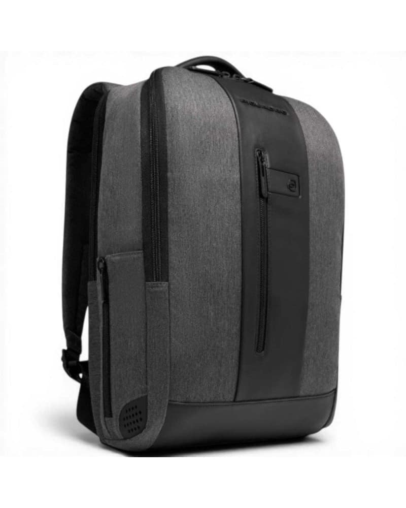 PIQUADRO Piquadro Zaino Brief 2 Uomo Grigio e Nero in Tessuto Riciclato e Pelle con Porta PC 15.6'' e iPad - 3