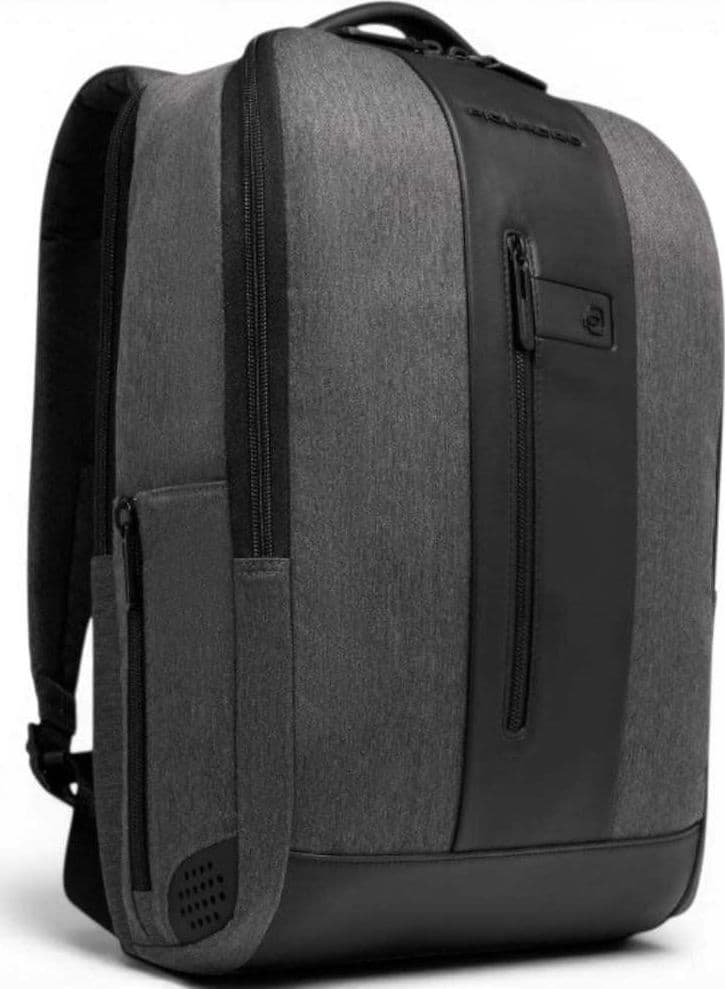 PIQUADRO Piquadro Zaino Brief 2 Uomo Grigio e Nero in Tessuto Riciclato e Pelle con Porta PC 15.6'' e iPad - 4