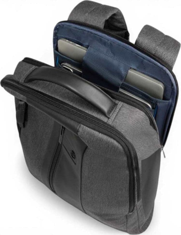 PIQUADRO Piquadro Zaino Brief 2 Uomo Grigio e Nero in Tessuto Riciclato e Pelle con Porta PC 15.6'' e iPad - 6
