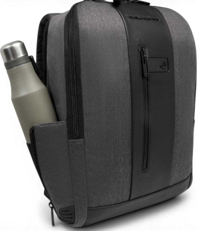 PIQUADRO Piquadro Zaino Brief 2 Uomo Grigio e Nero in Tessuto Riciclato e Pelle con Porta PC 15.6'' e iPad - 7