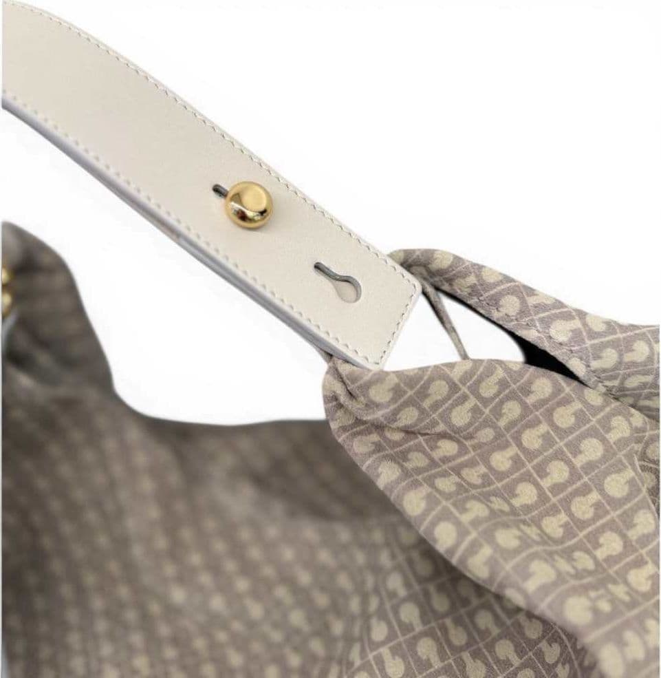 GHERARDINI Gherardini Borsa Spalla Monogram Suede Donna Avorio in Pelle Scamosciata - 8