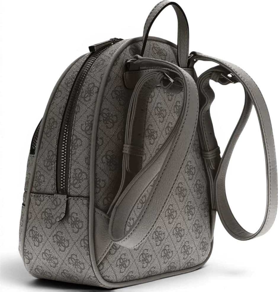 GUESS Guess Zaino Manhattan II Backpack Donna Coal Logo in Materiale Sintetico con Logo 4G e Tasche - 4