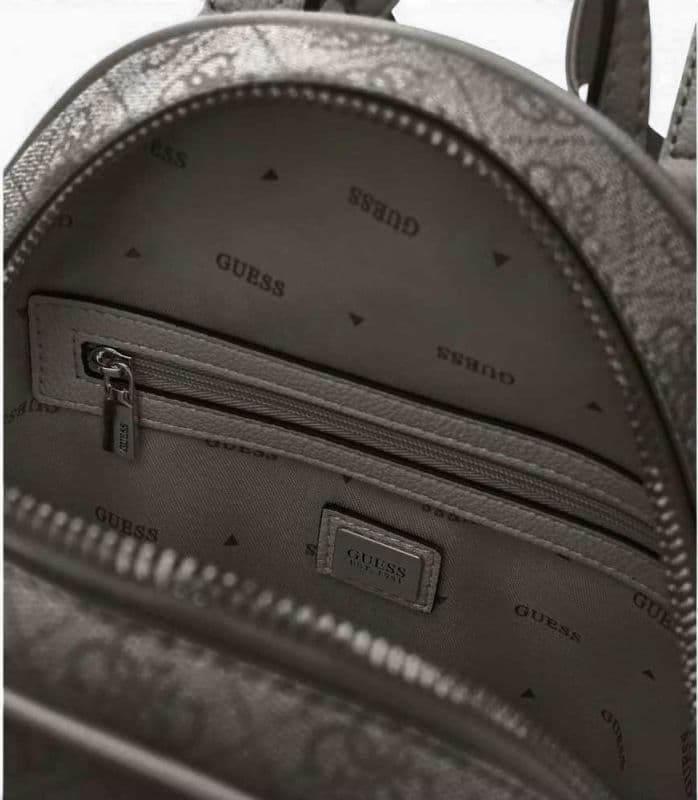 GUESS Guess Zaino Manhattan II Backpack Donna Coal Logo in Materiale Sintetico con Logo 4G e Tasche - 7