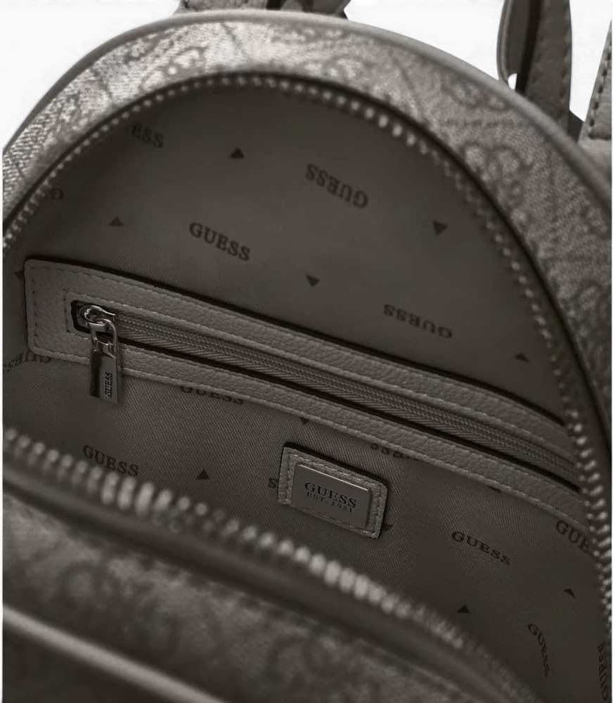 GUESS Guess Zaino Manhattan II Backpack Donna Coal Logo in Materiale Sintetico con Logo 4G e Tasche - 8