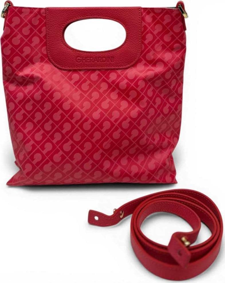 GHERARDINI Gherardini Borsa Tracolla Softy Donna Corallo Doppia Piattina Mini in Tessuto Softy - 2