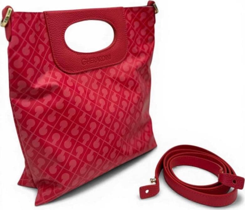 GHERARDINI Gherardini Borsa Tracolla Softy Donna Corallo Doppia Piattina Mini in Tessuto Softy - 3