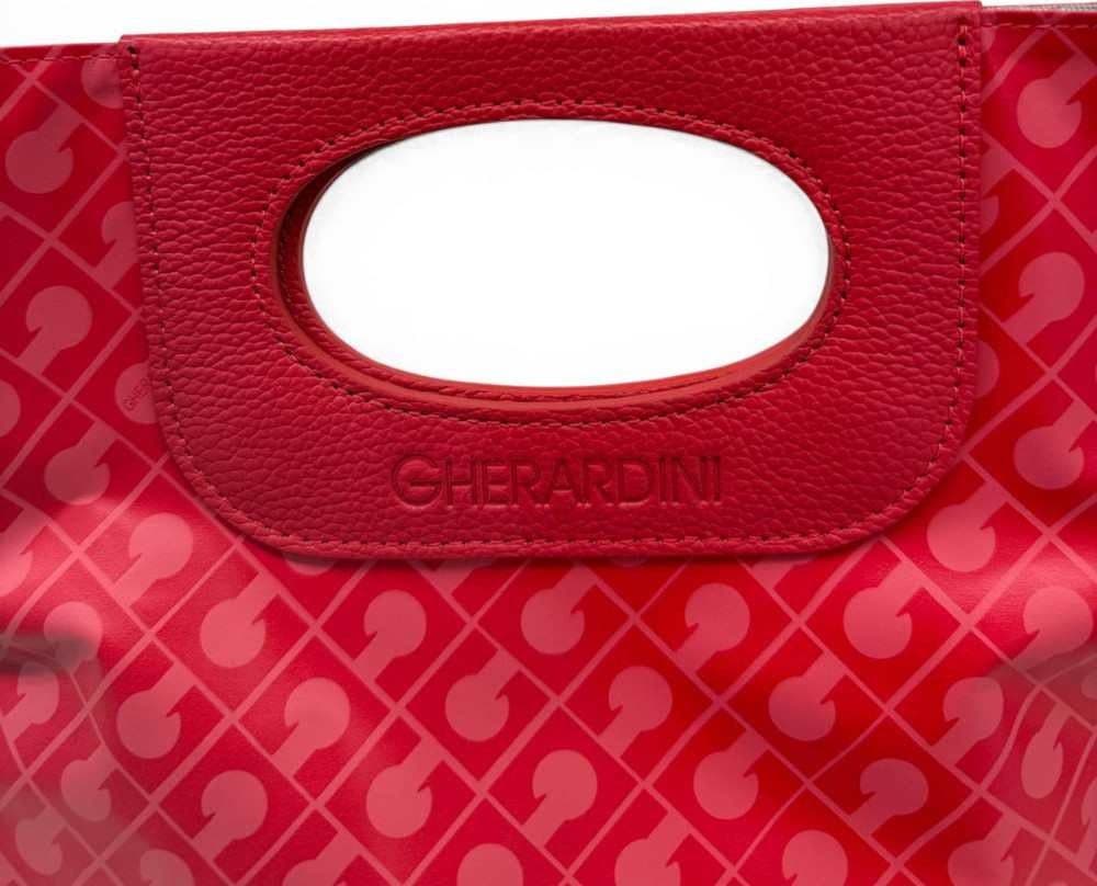 GHERARDINI Gherardini Borsa Tracolla Softy Donna Corallo Doppia Piattina Mini in Tessuto Softy - 6
