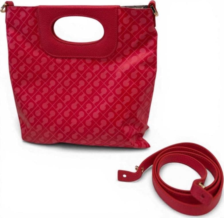 GHERARDINI Gherardini Borsa Tracolla Softy Donna Corallo Doppia Piattina Mini in Tessuto Softy - 7