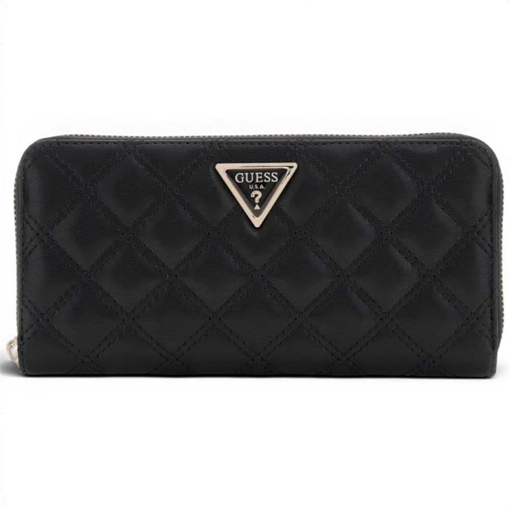 GUESS Guess Portafoglio Giully II SLG Large Zip Around Donna Nero Trapuntato con Cerniera - 2