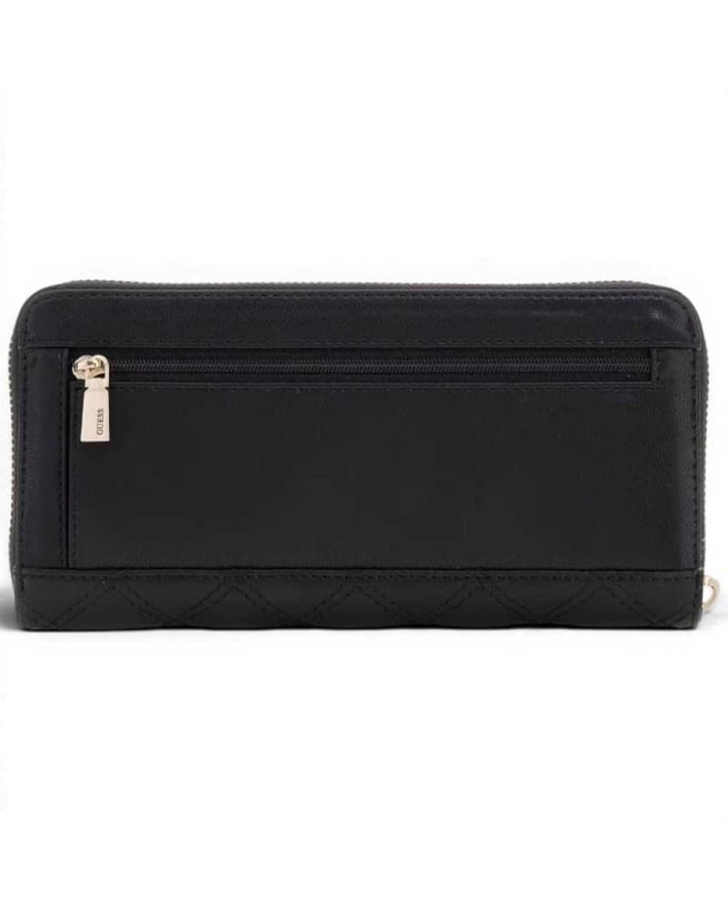 GUESS Guess Portafoglio Giully II SLG Large Zip Around Donna Nero Trapuntato con Cerniera - 3