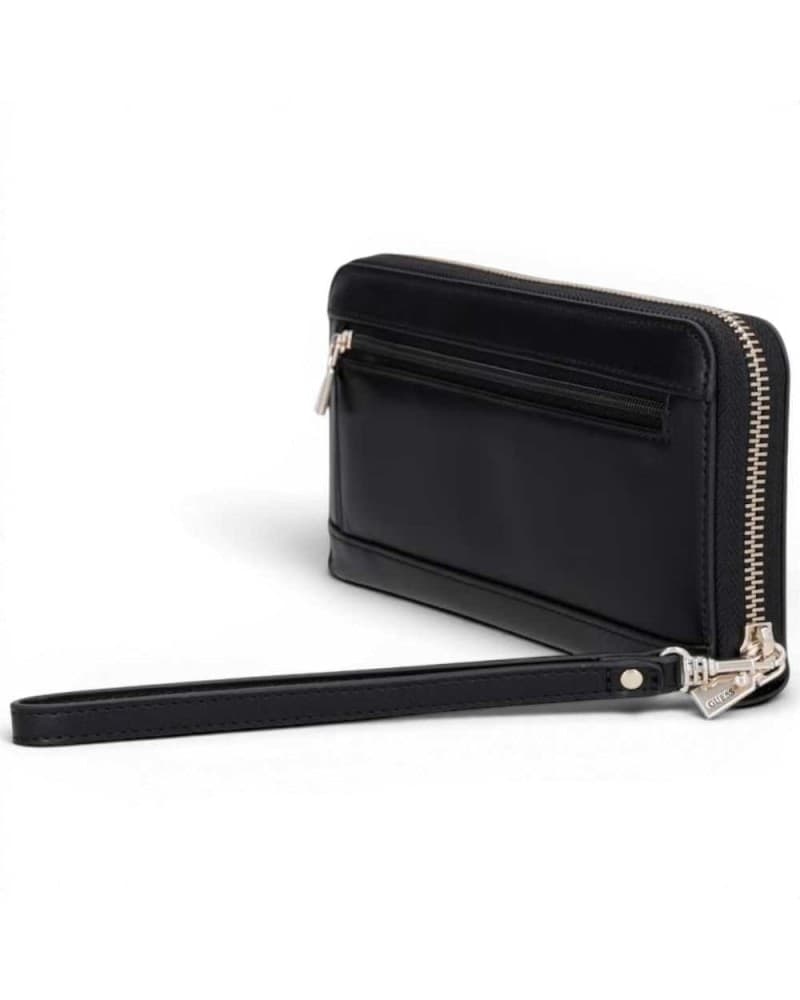 GUESS Guess Portafoglio Janie SLG Large Zip Around Donna Nero in Materiale Sintetico con Cerniera - 3