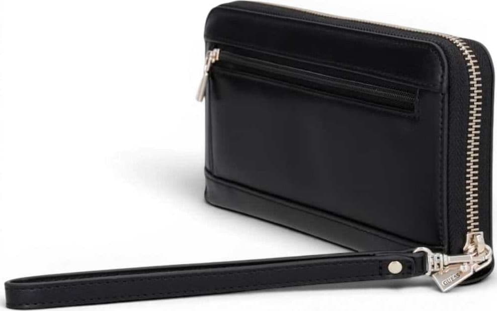 GUESS Guess Portafoglio Janie SLG Large Zip Around Donna Nero in Materiale Sintetico con Cerniera - 4
