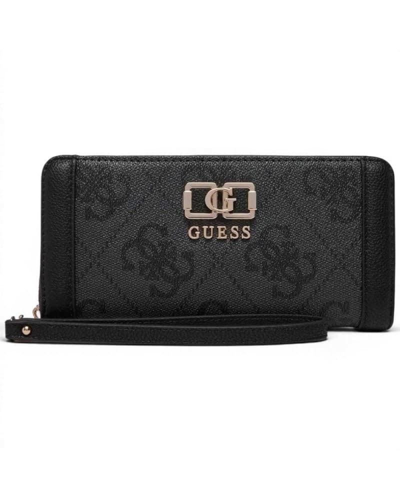 GUESS Guess Portafoglio Karnilla Logo SLG Large Zip Around Donna Coal Logo in Materiale Sintetico con Cerniera - 7