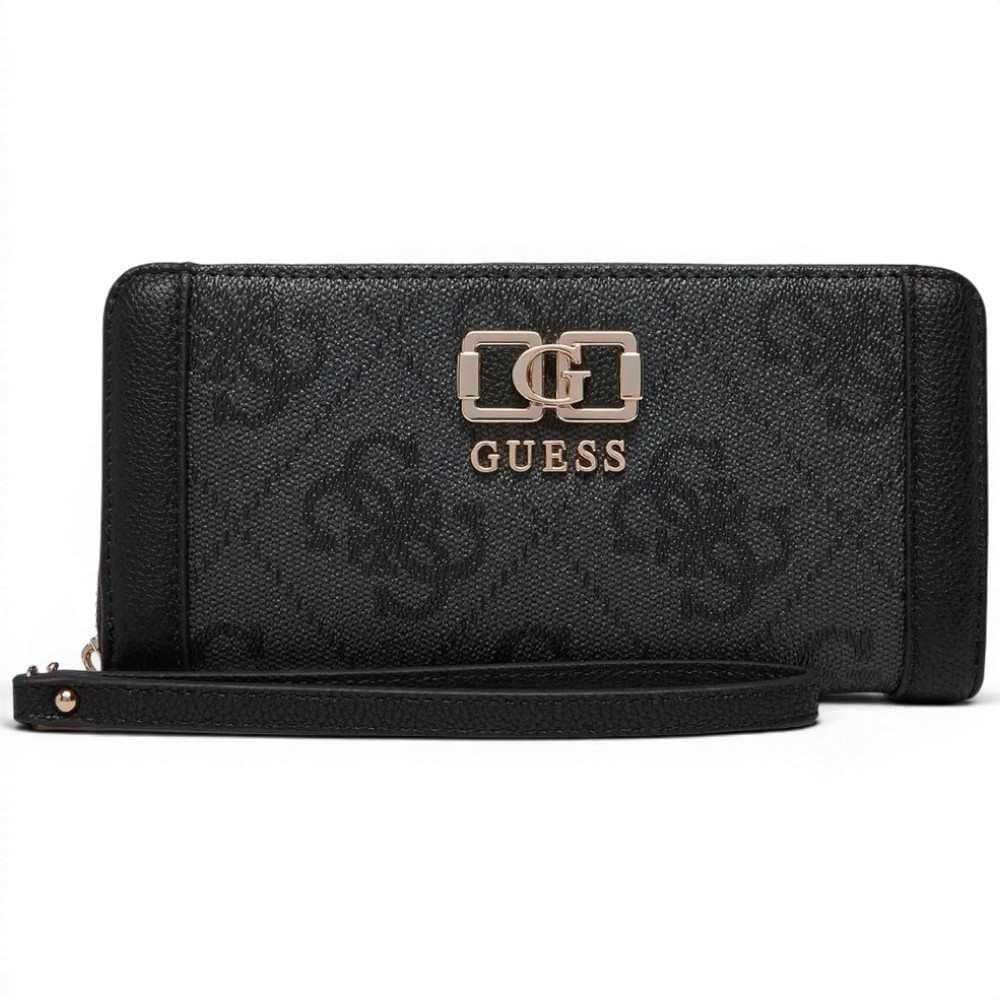 GUESS Guess Portafoglio Karnilla Logo SLG Large Zip Around Donna Coal Logo in Materiale Sintetico con Cerniera - 2