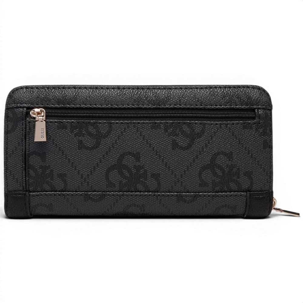 GUESS Guess Portafoglio Karnilla Logo SLG Large Zip Around Donna Coal Logo in Materiale Sintetico con Cerniera - 4