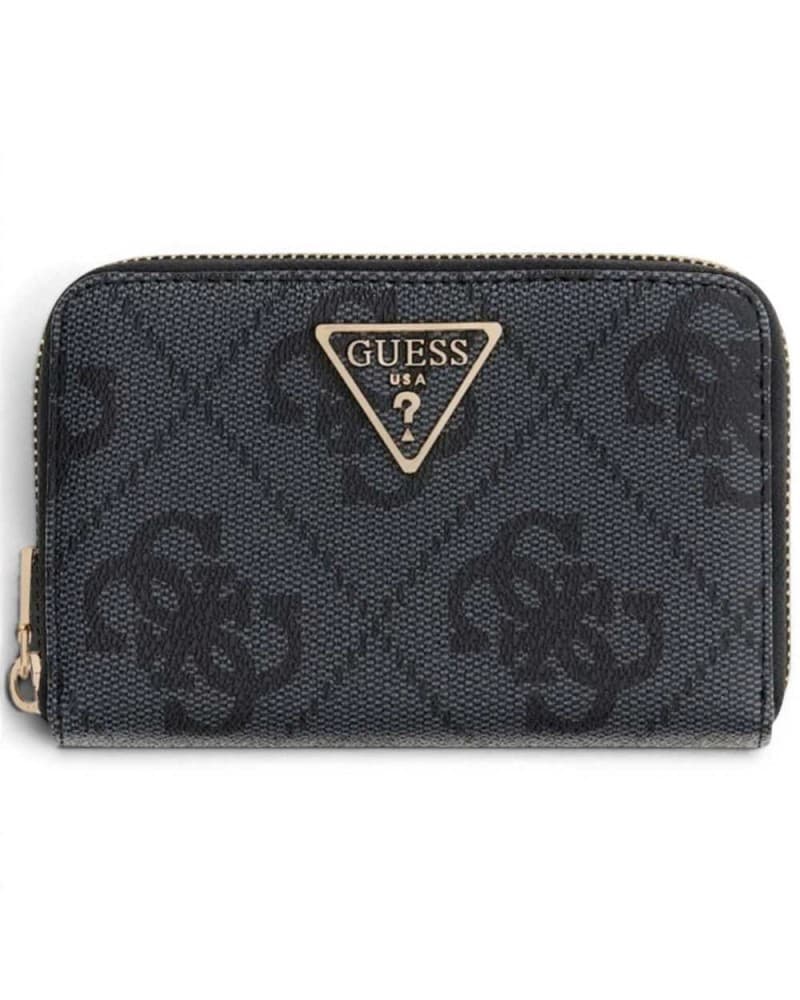 GUESS Guess Portafoglio Laurel II SLG Medium Zip Around Donna Coal Logo in Materiale Sintetico con Cerniera - 9