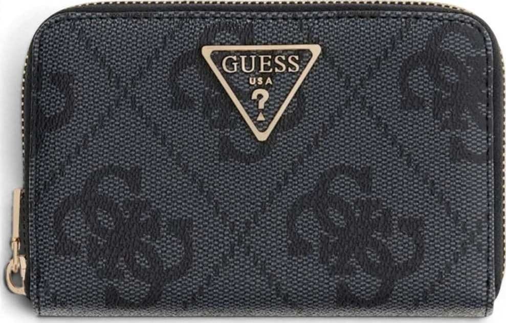 GUESS Guess Portafoglio Laurel II SLG Medium Zip Around Donna Coal Logo in Materiale Sintetico con Cerniera - 2
