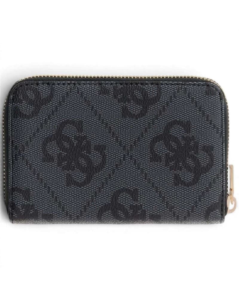 GUESS Guess Portafoglio Laurel II SLG Medium Zip Around Donna Coal Logo in Materiale Sintetico con Cerniera - 3