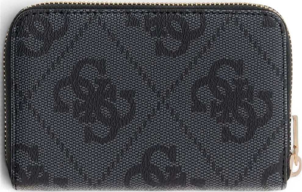 GUESS Guess Portafoglio Laurel II SLG Medium Zip Around Donna Coal Logo in Materiale Sintetico con Cerniera - 4