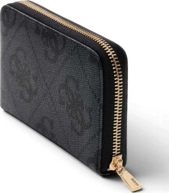 GUESS Guess Portafoglio Laurel II SLG Medium Zip Around Donna Coal Logo in Materiale Sintetico con Cerniera - 5