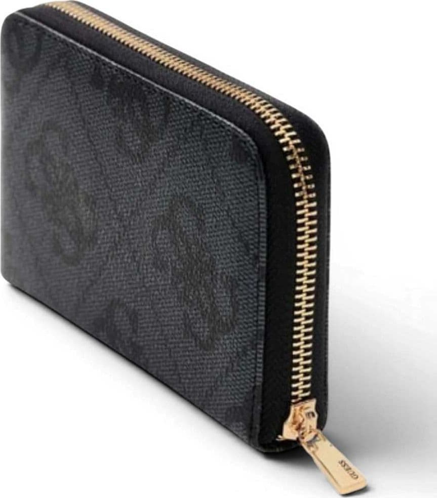 GUESS Guess Portafoglio Laurel II SLG Medium Zip Around Donna Coal Logo in Materiale Sintetico con Cerniera - 6