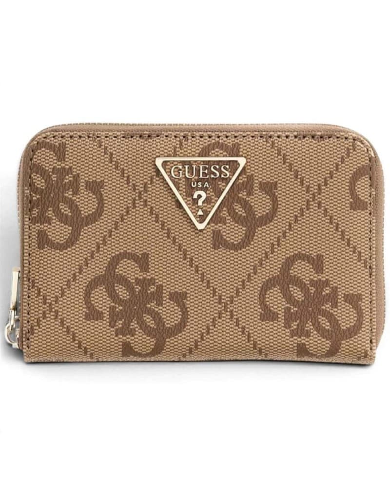 GUESS Guess Portafoglio Laurel II SLG Medium Zip Around Donna Latte Logo Brown con Cerniera - 9