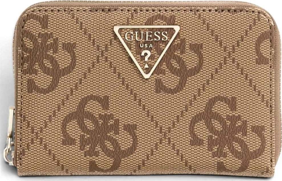 GUESS Guess Portafoglio Laurel II SLG Medium Zip Around Donna Latte Logo Brown con Cerniera - 2
