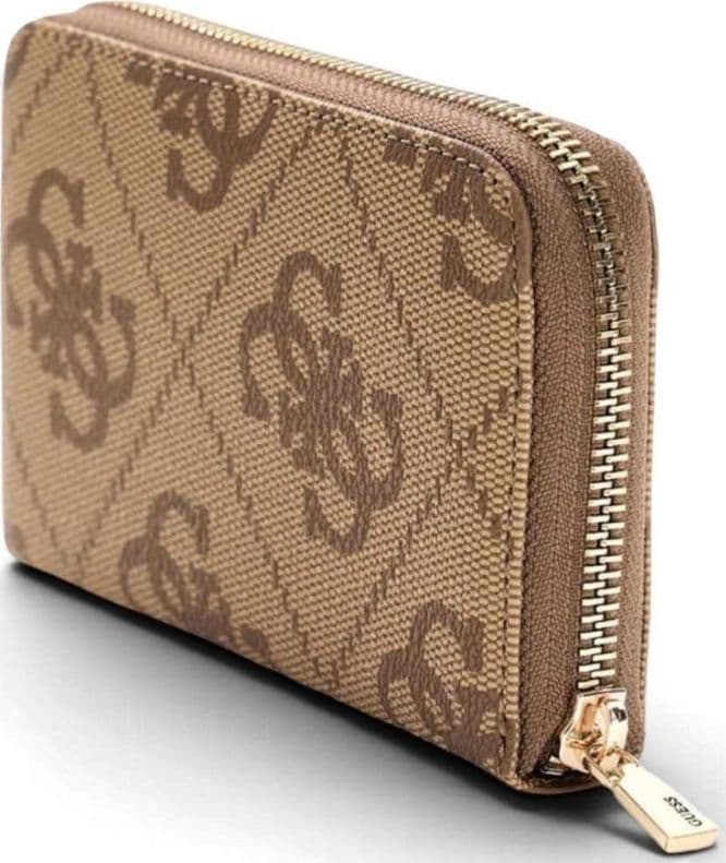 GUESS Guess Portafoglio Laurel II SLG Medium Zip Around Donna Latte Logo Brown con Cerniera - 3