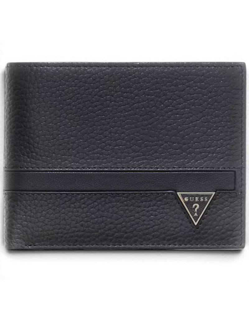 GUESS Guess Portafoglio Monaco Bifold M SLG Uomo Nero in Vera Pelle con Scomparto Portamonete - 7