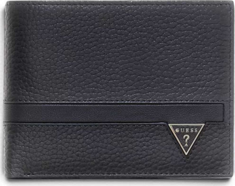 GUESS Guess Portafoglio Monaco Bifold M SLG Uomo Nero in Vera Pelle con Scomparto Portamonete - 2