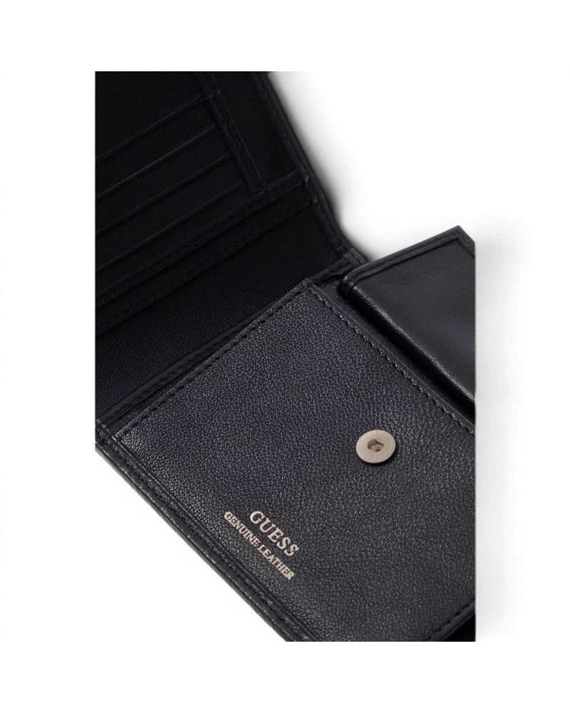 GUESS Guess Portafoglio Monaco Bifold M SLG Uomo Nero in Vera Pelle con Scomparto Portamonete - 3