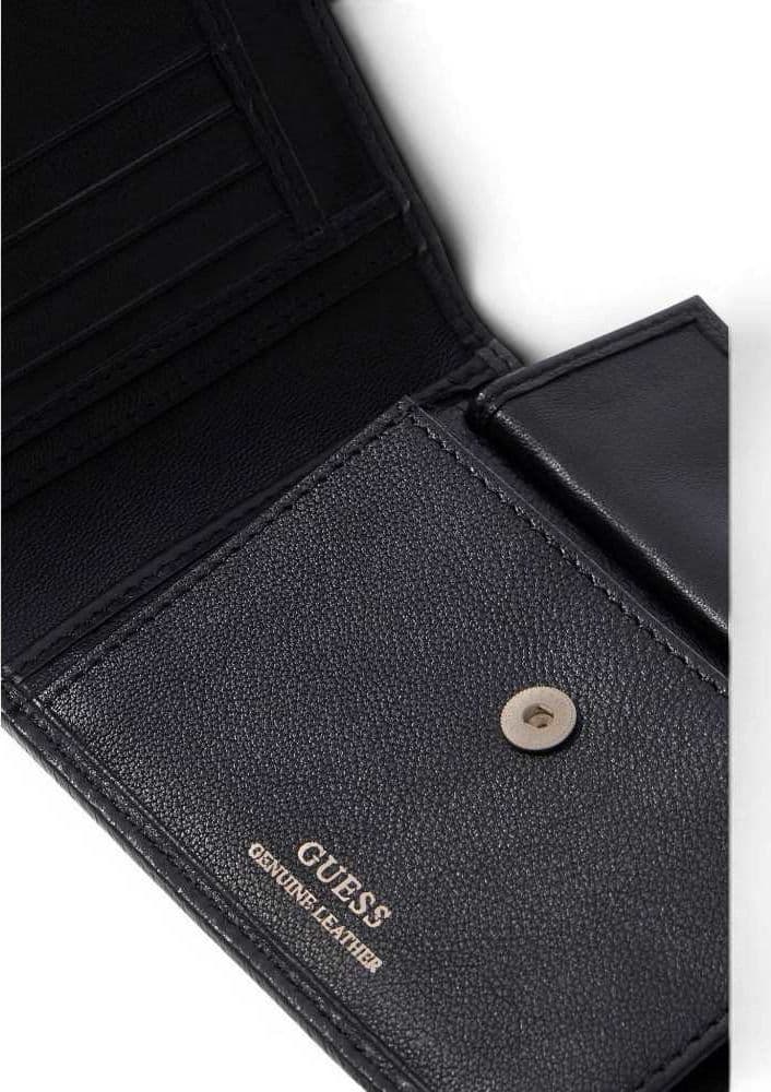 GUESS Guess Portafoglio Monaco Bifold M SLG Uomo Nero in Vera Pelle con Scomparto Portamonete - 4