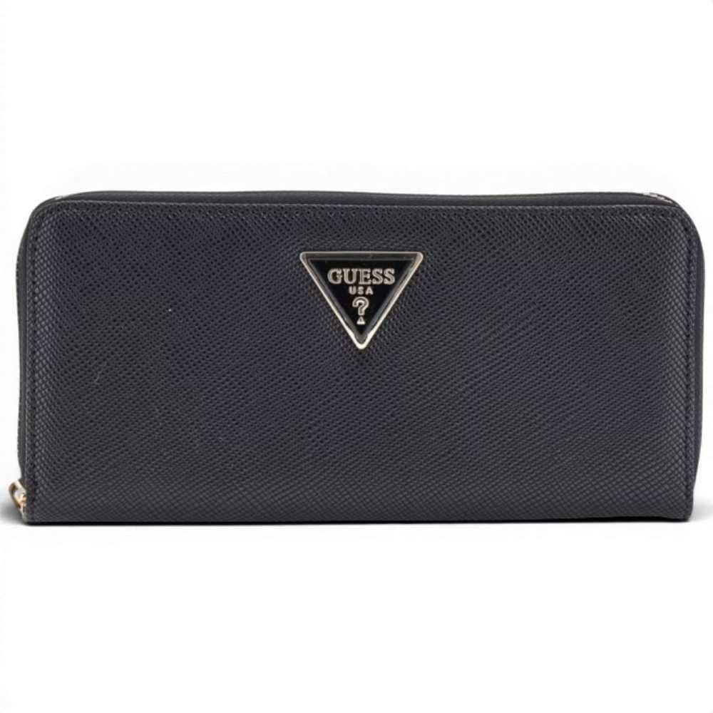 GUESS Guess Portafoglio Laurel II SLG Large Zip Around Donna Nero Effetto Saffiano con Cerniera - 2