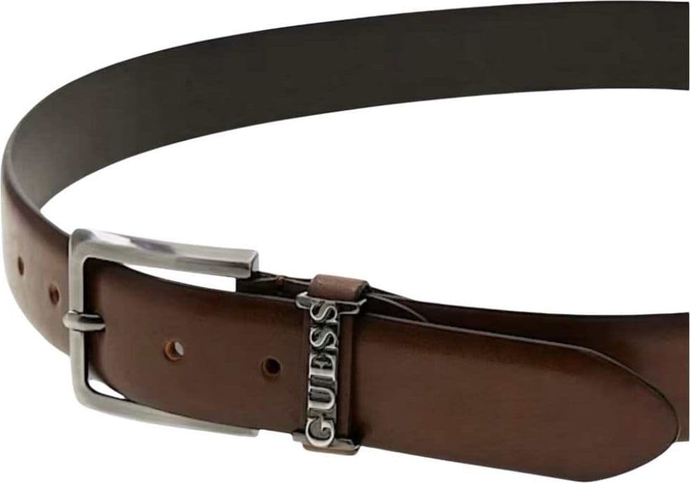 GUESS Guess Cintura Adjustable &amp; Not Reversible H35 Uomo Marrone Regolabile con Fibbia in Metallo - 4