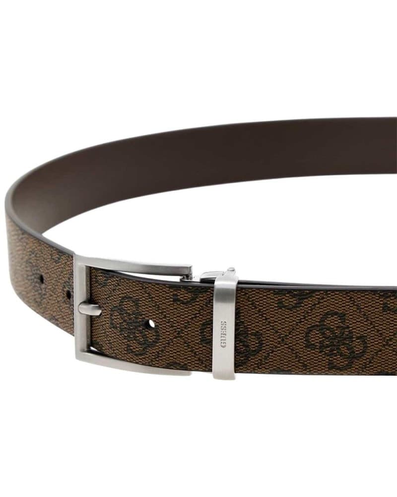 GUESS Guess Cintura Milano Reversible &amp; Adjustable H35 Uomo Coffee Regolabile e Reversibile in Vera Pelle - 3