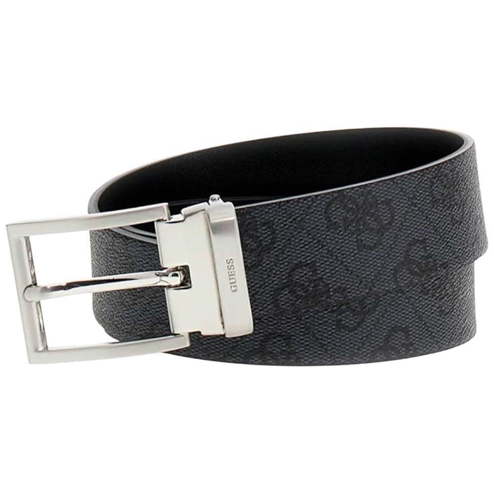 GUESS Guess Cintura Milano Reversible &amp; Adjustable H35 Uomo Nero Regolabile e Reversibile in Vera Pelle - 2