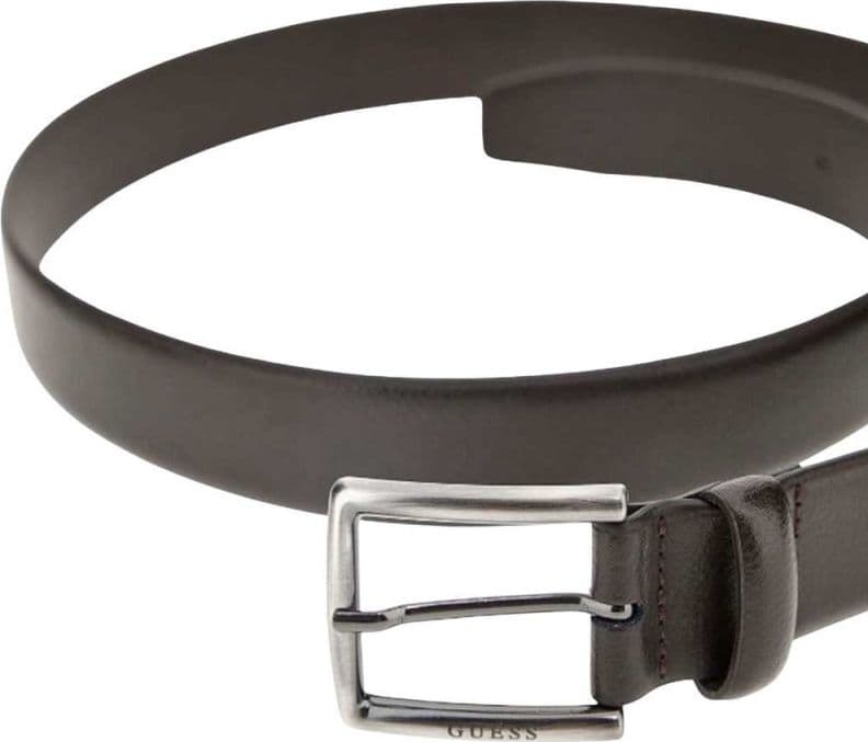 GUESS Guess Cintura Not Adjustable &amp; Not Reversible H35 Uomo Marrone in Vera Pelle con Fibbia - 5