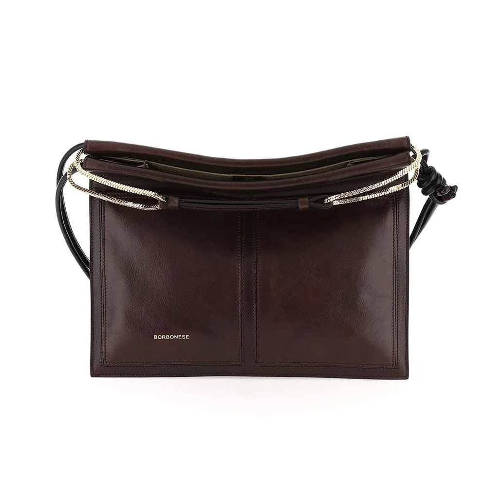 Borbonese Borsa BORBONESE CENTERFOLD Donna Pelle Marrone- 923856-AB4-211 - 2