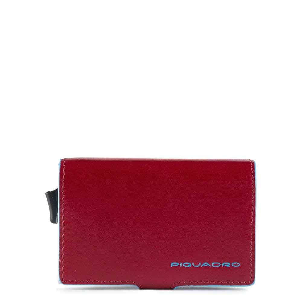 PIQUADRO Portacarte  Blue Square Rosso Pelle - PP5472B2R-R - 2