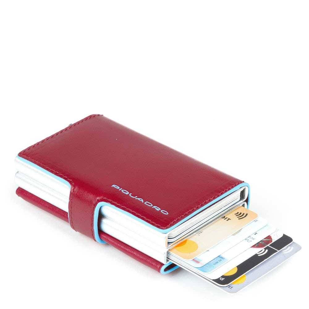 PIQUADRO Portacarte  Blue Square Rosso Pelle - PP5472B2R-R - 6