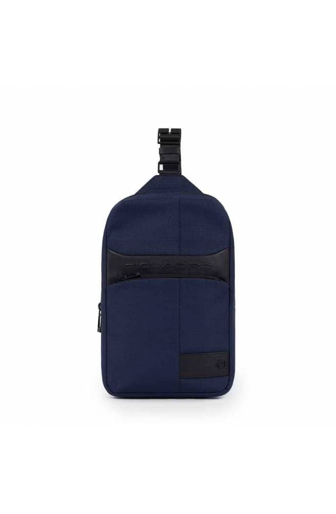 PIQUADRO Monospalla  W129 pelle e tessuto Blu - CA5751W129-BLU - 9